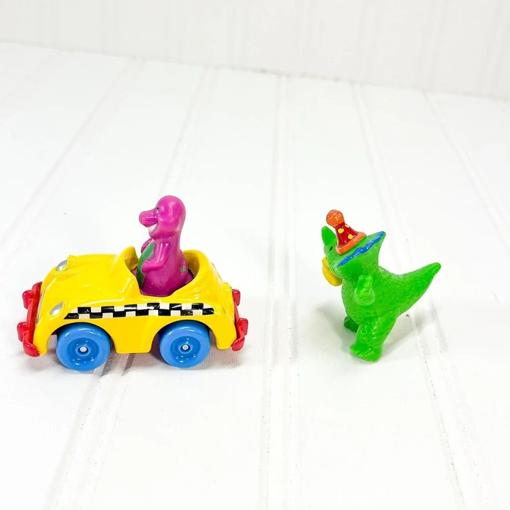 Vintage Barney & Friends Vehicles Purple Dinosaur Driving‎ Taxi Cab Diecast Car